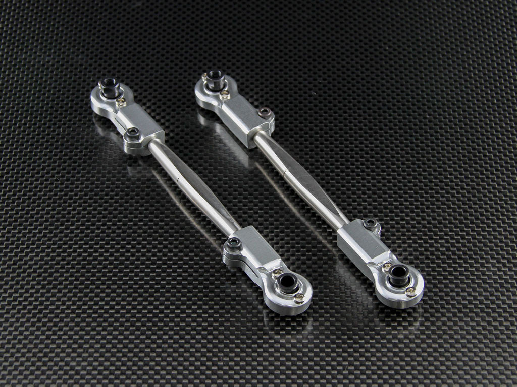 Team Losi 5ive-T Steel Front Upper Arm With Aluminum Rod End (Tie Rod Design) - 1Pr Silver