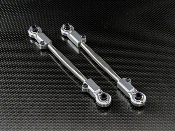 Team Losi 5ive-T Steel Rear Upper Arm With Aluminum Rod End (Tie Rod Design) - 1Pr Silver