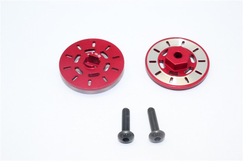 Traxxas Latrax Rally Aluminum Brake Disk Hex Adapter (+1mm) - 2Pcs Set Red