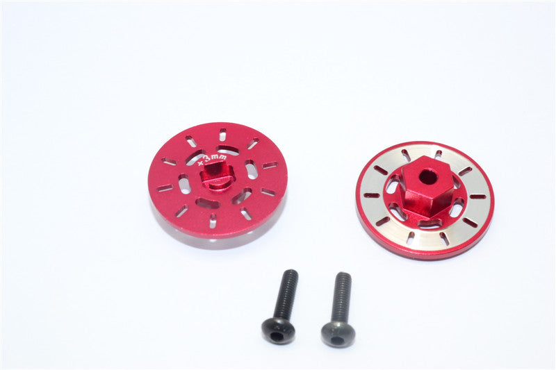 Traxxas Latrax Rally Aluminum Brake Disk Hex Adapter (+3mm) - 2 Pcs Set Red