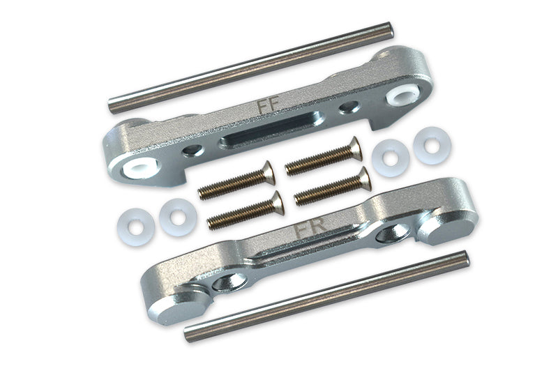 Losi 1:10 Lasernut U4 Tenacity LOS03028 / Tenacity DB Pro LOS03027V2 Upgrade Parts Aluminum Front Lower Suspension Mount - 12Pc Set Gray Silver