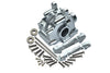 Losi 1:10 Lasernut U4 Tenacity LOS03028 / Tenacity DB Pro LOS03027V2 Upgrade Parts Aluminum Front Gear Box + Front Lower Suspension Mount - 26Pc Set Silver