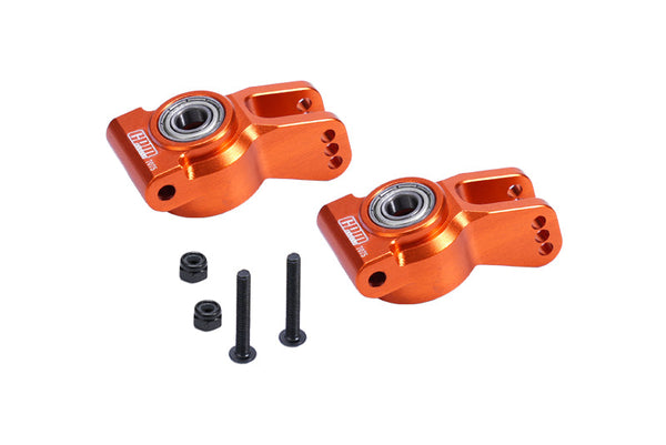 Aluminum 7075 Rear Hub Set (Larger Inner Bearings) For Losi 1/10 Lasernut U4 Tenacity LOS03028 Upgrade Parts - Orange