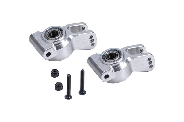 Aluminum 7075 Rear Hub Set (Larger Inner Bearings) For Losi 1/10 Lasernut U4 Tenacity LOS03028 Upgrade Parts - Silver