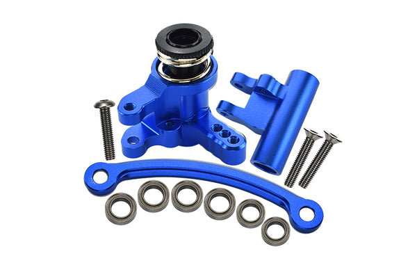 Losi 1:10 Lasernut U4 Tenacity LOS03028 / Tenacity DB Pro LOS03027V2 Upgrade Parts Aluminum Steering Assembly - 12Pc Set Blue