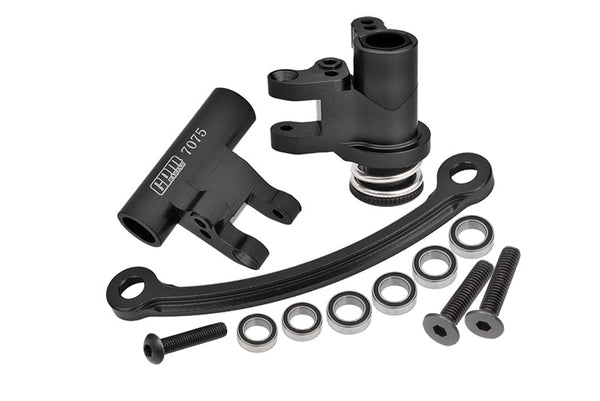 Aluminum 7075 Steering Bellcrank Set For Losi 1:10 Lasernut U4 Tenacity LOS03028 / Tenacity DB Pro LOS03027V2 Upgrades - Black