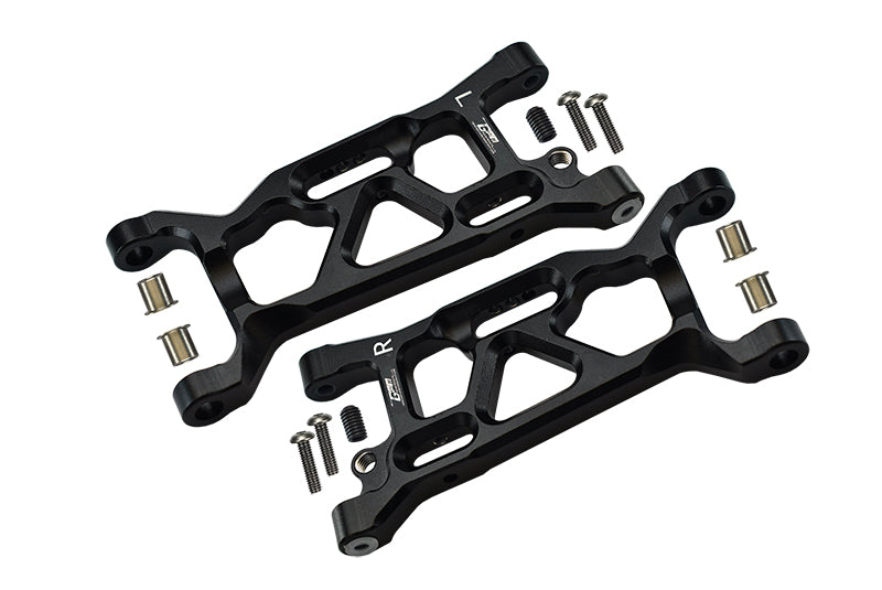 Losi 1:10 Lasernut U4 Tenacity LOS03028 / Tenacity DB Pro LOS03027V2 Upgrade Parts Aluminum Front Lower Arms - 12Pc Set Black