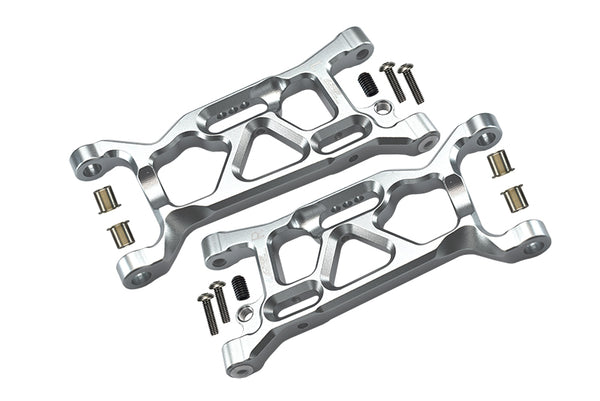 Losi 1:10 Lasernut U4 Tenacity LOS03028 / Tenacity DB Pro LOS03027V2 Upgrade Parts Aluminum Front Lower Arms - 12Pc Set Silver