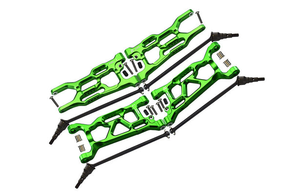 Losi 1/10 Lasernut U4 Tenacity LOS03028 Aluminum Upgrade Combo Set B (Front & Rear Lower Arms + Front & Rear CVD Drive Shafts)  - Green