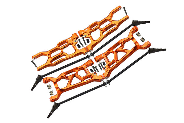 Losi 1/10 Lasernut U4 Tenacity LOS03028 Aluminum Upgrade Combo Set B (Front & Rear Lower Arms + Front & Rear CVD Drive Shafts)  - Orange