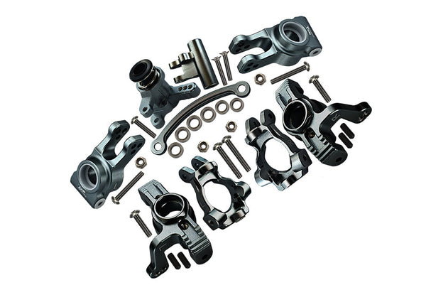 Losi 1/10 Lasernut U4 Tenacity LOS03028 Aluminum Upgrade Combo Set A (Front C-Hubs + Front & Rear Knuckle Arms + Steering Assembly) - Gray Silver