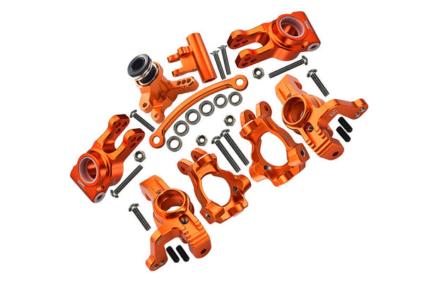 Losi 1/10 Lasernut U4 Tenacity LOS03028 Aluminum Upgrade Combo Set A (Front C-Hubs + Front & Rear Knuckle Arms + Steering Assembly) - Orange