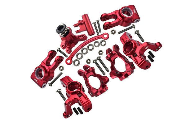 Losi 1/10 Lasernut U4 Tenacity LOS03028 Aluminum Upgrade Combo Set A (Front C-Hubs + Front & Rear Knuckle Arms + Steering Assembly) - Red