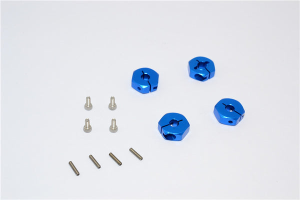 Team Losi Mini 8ight Aluminum Hex Adapter - 4Pcs Set Blue