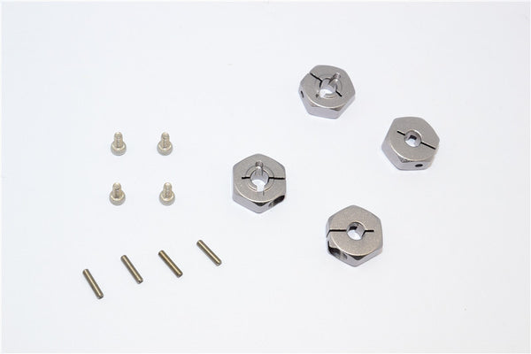 Team Losi Mini 8ight Aluminum Hex Adapter - 4Pcs Set Gray Silver