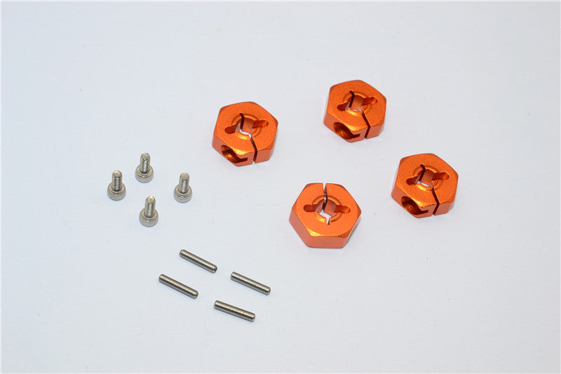 Team Losi Mini 8ight Aluminum Hex Adapter - 4Pcs Set Orange