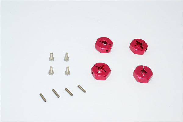 Team Losi Mini 8ight Aluminum Hex Adapter - 4Pcs Set Red