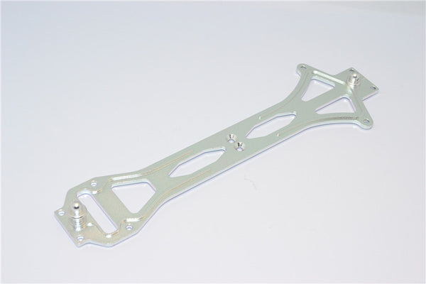 Team Losi Mini 8ight Aluminum Upper Deck With Posts - 3Pcs Silver