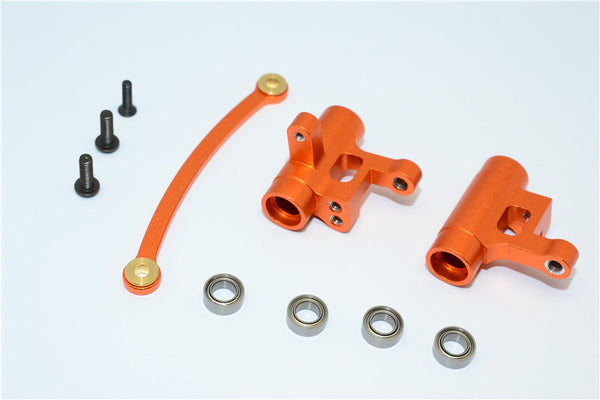 Team Losi Mini 8ight Aluminum Steering Assembly With Bearings - 3Pcs Set Orange