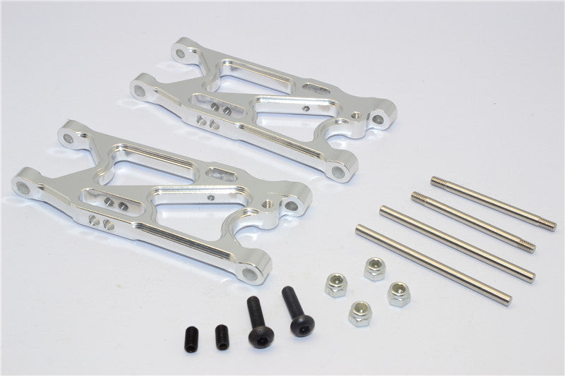 Team Losi Mini 8ight Aluminum Rear Suspension Arm - 1Pr Set Silver