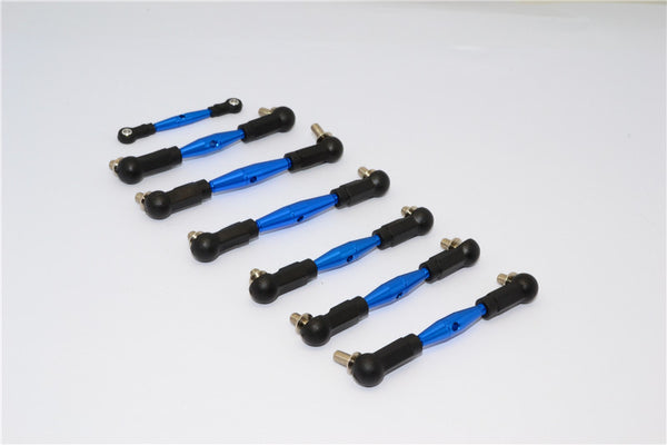 Team Losi Mini 8ight Buggy Aluminum Tie Rod With Plastic Black Ball Ends - 7Pcs Set Blue
