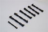 Team Losi Mini 8ight Aluminum Tie Rod With Plastic Black Ball Ends - 7Pcs Set Black