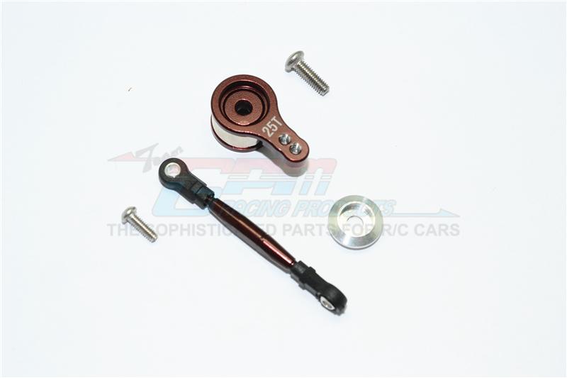 Team Losi Mini 8ight Buggy Aluminum Servo Saver With Steering Link - 1 Set Brown