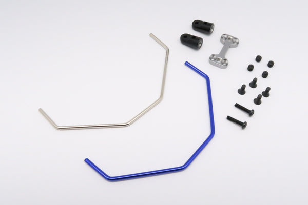 Team Losi Mini 8ight Aluminum + Hard Steel Front Anti-Roll Bar - 1 Set Gray Silver