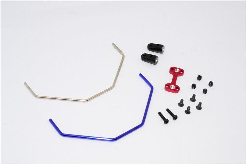 Team Losi Mini 8ight Team Losi Mini 8ight Aluminum+Hard Steel Front Anti-Roll Bar - 1 Set Red