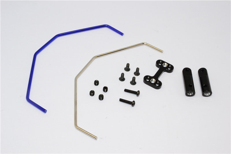 Team Losi Mini 8ight Aluminum + Hard Steel Rear Anti-Roll Bar - 1 Set Black