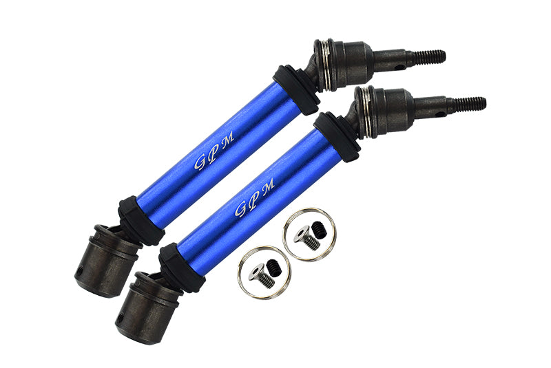 Steel + Aluminium Front Or Rear CVD Drive Shaft For Arrma 1:10 Big Rock 4X4 3S BLX / Big Rock V3 3S BLX / VORTEKS 4X4 3S BLX - 1 Pair Set Blue