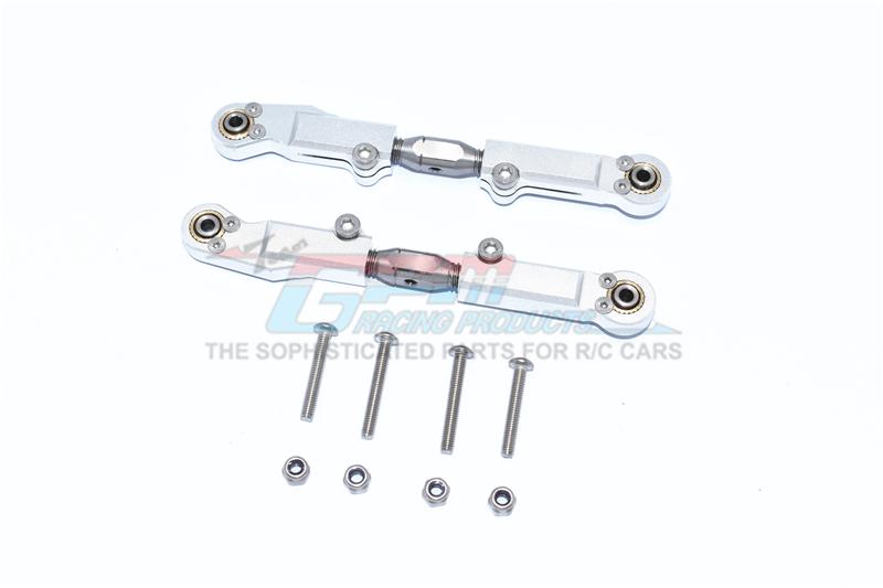 Arrma LIMITLESS / INFRACTION Aluminum+Stainless Steel Rear Upper Arm Tie Rod - 2Pc Set Silver