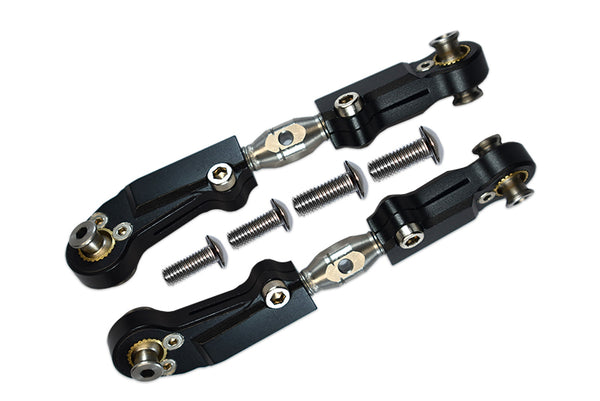 Arrma LIMITLESS / INFRACTION / TYPHON Aluminum + Stainless Steel Adjustable Front Steering Tie Rod - 2Pc Set Black