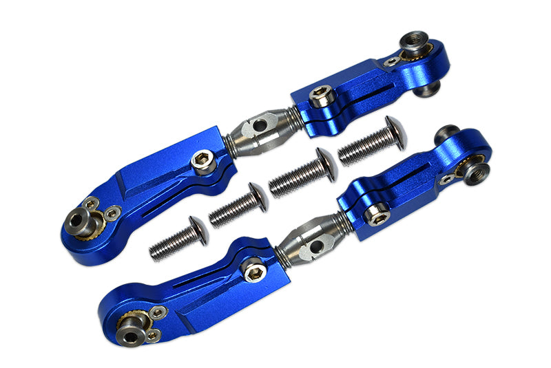 Arrma LIMITLESS / INFRACTION / TYPHON Aluminum + Stainless Steel Adjustable Front Steering Tie Rod - 2Pc Set Blue