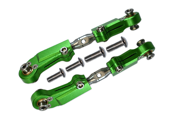 Arrma LIMITLESS / INFRACTION / TYPHON Aluminum + Stainless Steel Adjustable Front Steering Tie Rod - 2Pc Set Green