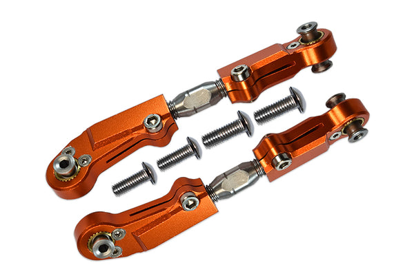 Arrma LIMITLESS / INFRACTION / TYPHON Aluminum + Stainless Steel Adjustable Front Steering Tie Rod - 2Pc Set Orange