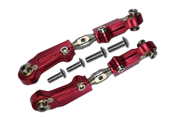 Arrma LIMITLESS / INFRACTION / TYPHON Aluminum + Stainless Steel Adjustable Front Steering Tie Rod - 2Pc Set Red