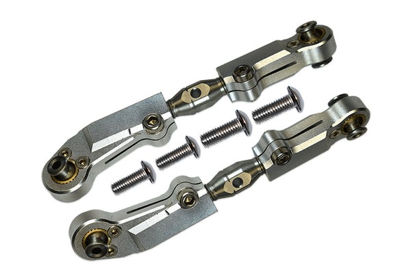 Arrma LIMITLESS / INFRACTION / TYPHON Aluminum + Stainless Steel Adjustable Front Steering Tie Rod - 2Pc Set Silver