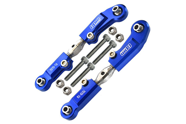 Aluminum 7075-T6 + Stainless Steel Adjustable Front Steering Tie Rod Turnbuckles For Arrma 1:7 LIMITLESS-ARA109011 / LIMITLESS V2-ARA7116V2 /  INFRACTION 6S-ARA109001 / INFRACTION V2-ARA7615V2 / 1:8 TYPHON 6S-ARA106046 - Blue