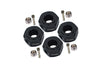 Aluminium Hex Adapter (12mmx7mm) For Arrma 1:10 GRANITE / BIG ROCK 3S / BIG ROCK V3 3S / VORTEKS 3S / SENTON 3S / 1:8 VENDETTA 3S - 4Pc Set Black