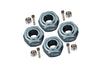 Aluminium Hex Adapter (12mmx7mm) For Arrma 1:10 GRANITE / BIG ROCK 3S / BIG ROCK V3 3S / VORTEKS 3S / SENTON 3S / 1:8 VENDETTA 3S - 4Pc Set Gray Silver