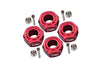 Aluminium Hex Adapter (12mmx7mm) For Arrma 1:10 GRANITE / BIG ROCK 3S / BIG ROCK V3 3S / VORTEKS 3S / SENTON 3S / 1:8 VENDETTA 3S - 4Pc Set Red