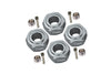 Aluminium Hex Adapter (12mmx7mm) For Arrma 1:10 GRANITE / BIG ROCK 3S / BIG ROCK V3 3S / VORTEKS 3S / SENTON 3S / 1:8 VENDETTA 3S - 4Pc Set Silver