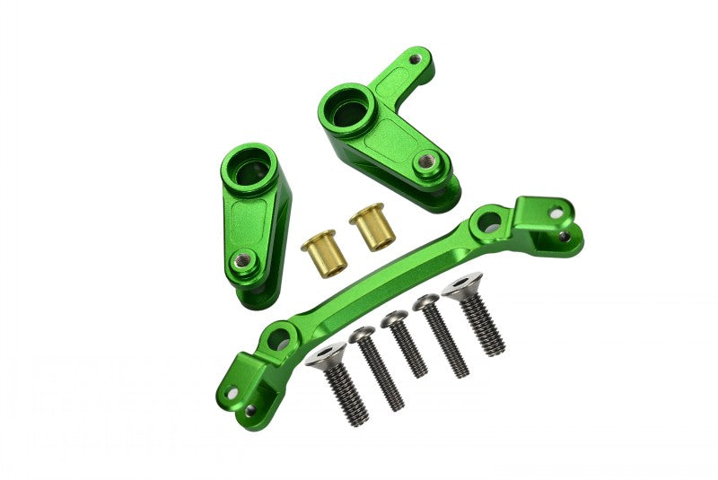 Aluminum Steering Assembly For Arrma 1:10 GRANITE / BIG ROCK 3S / BIG ROCK V3 3S / VORTEKS 3S / SENTON 3S / 1:8 VENDETTA 3S - 10Pc Set Green