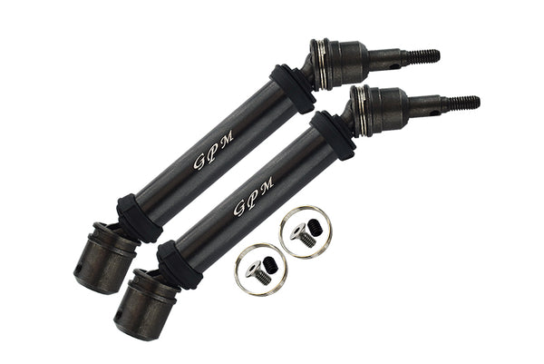 Steel + Aluminium Front Or Rear CVD Drive Shaft For Arrma 1:10 Big Rock 4X4 3S BLX / Big Rock V3 3S BLX / VORTEKS 4X4 3S BLX - 1 Pair Set Black