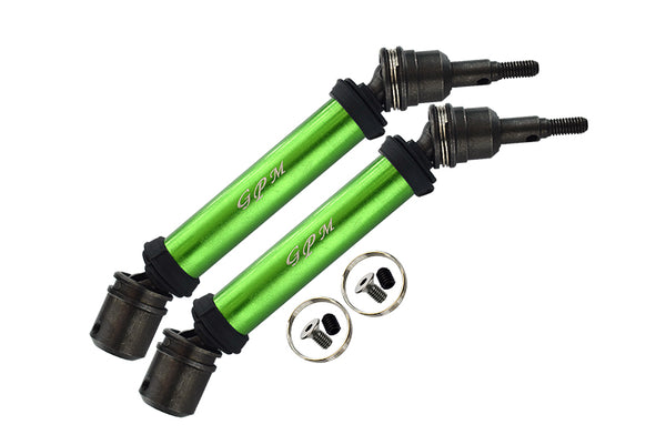 Steel + Aluminium Front Or Rear CVD Drive Shaft For Arrma 1:10 Big Rock 4X4 3S BLX / Big Rock V3 3S BLX / VORTEKS 4X4 3S BLX - 1 Pair Set Green