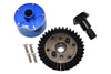 Carbon Steel Ring Gear 37T & Pinion Gear 13T With Aluminum Diff Case For 1:10 Granite / Kraton 4S / Vorteks 3S / Senton V3 / 1:8 Vendetta 3S / Infraction V3 - 7Pcs Set Blue