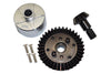 Carbon Steel Ring Gear 37T & Pinion Gear 13T With Aluminum Diff Case For 1:10 Granite / Kraton 4S / Vorteks 3S / Senton V3 / 1:8 Vendetta 3S / Infraction V3 - 7Pcs Set Silver