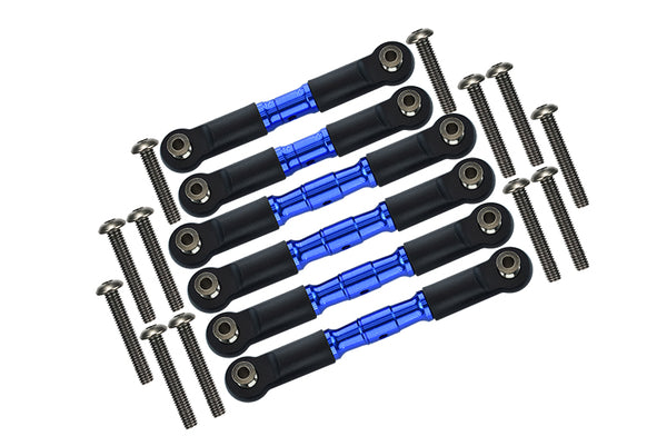 Arrma Granite 4x4 / Big Rock Crew Cab 4x4 Upgrade Parts Stainless Steel Adjustable Tie Rods - 6Pc Set Blue