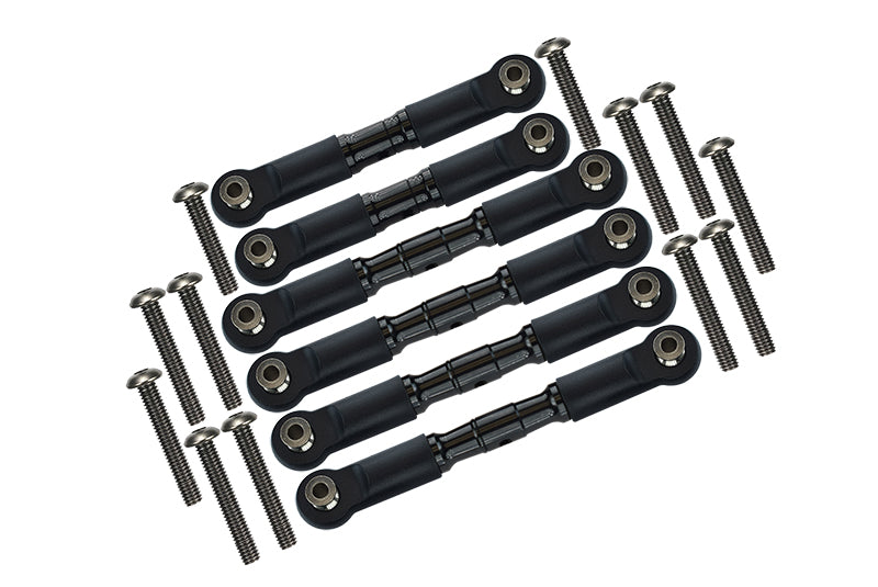 Arrma Granite 4x4 / Big Rock Crew Cab 4x4 Upgrade Parts Stainless Steel Adjustable Tie Rods - 6Pc Set Black